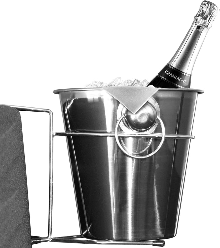intergrill Edelstahl Sektkübel Champagnerkühler 22 cm Durchmesser | Mit Hängevorrichtung | rostfreie
