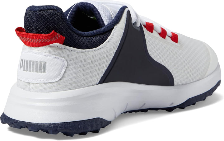 PUMA Herren Fusion Grip Extra Wide Golfschuh 41 EU Weit Puma White Puma Silver Puma Na, 41 EU Weit P