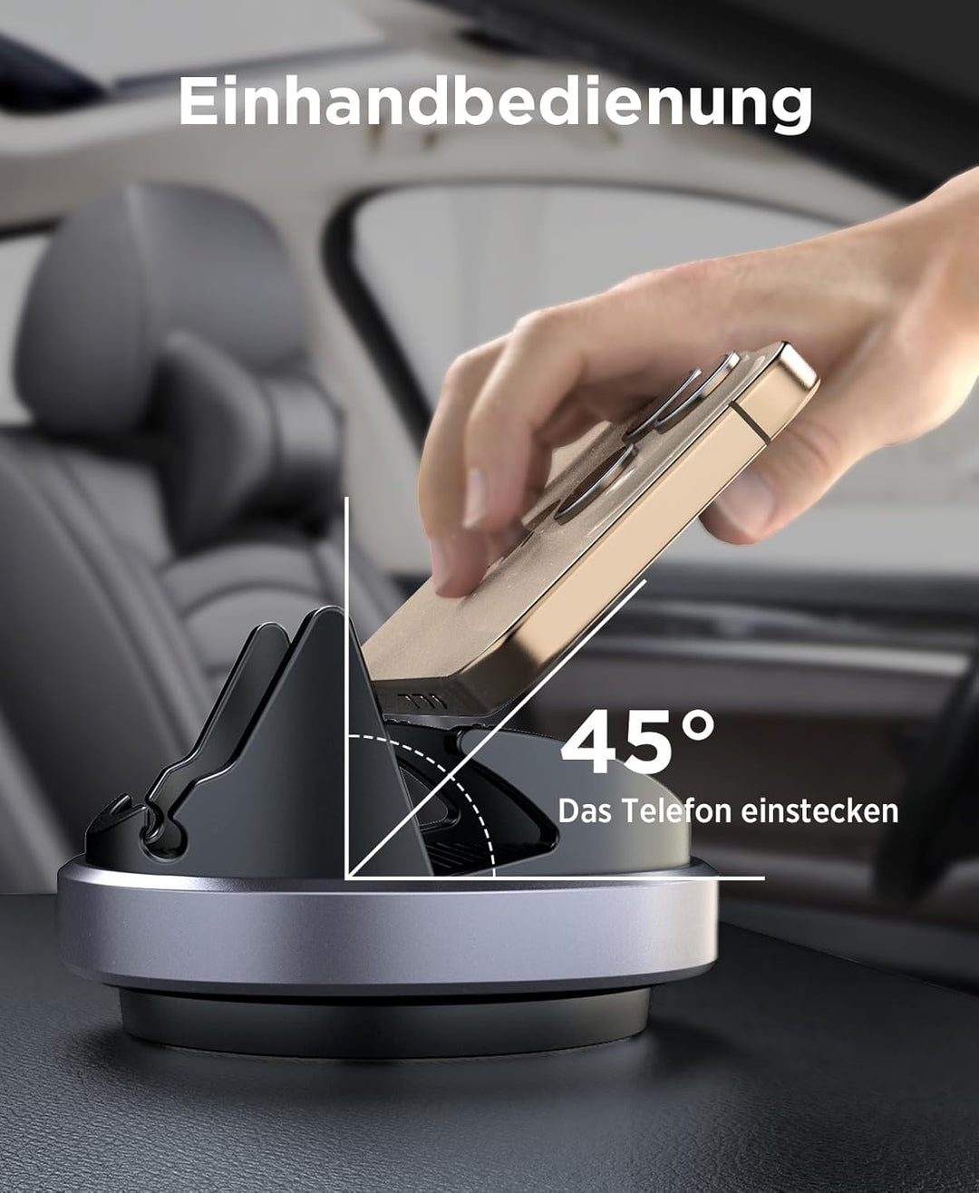 Beeasy Handyhalterung Auto Armaturenbrett, Silikon Handy Halterung Auto 360 Drehbar, Universal Kfz A