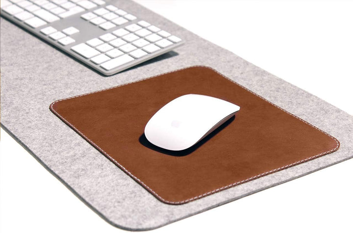 Pack &amp; Smooch Grosse Schreibtischunterlage Mouse Pad Matte -Moira- 74x30cm aus Merino Filz und Natur