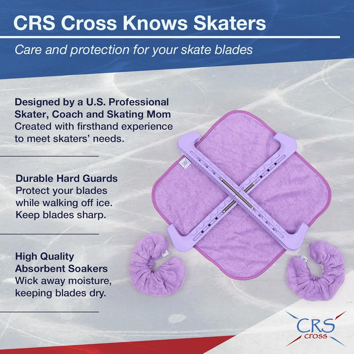 CRS Cross Schlittschuhschoner, Soaker und Handtuch, Geschenkset – Eislaufschoner und weiche Kufenabd