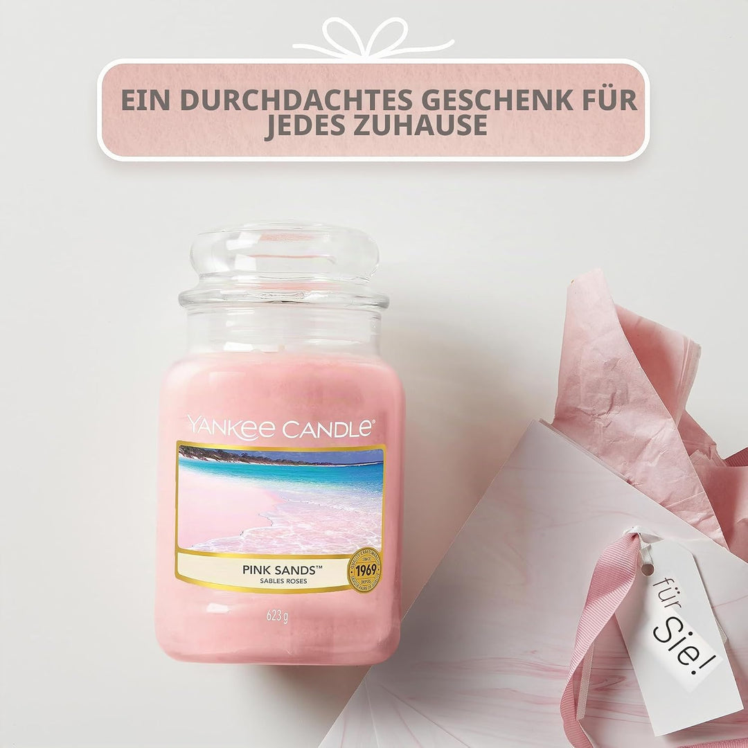 Yankee Candle Duftkerze im Glas (Grosse Kerze im Glas) | Pink Sands | Brenndauer bis zu 150 Stunden
