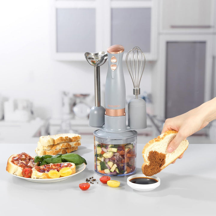 Progress EK2827PGRYPMDIRLG Shimmer 3 In 1 Blender Set, Hand Held Whisking, Blending & Chopping Funct