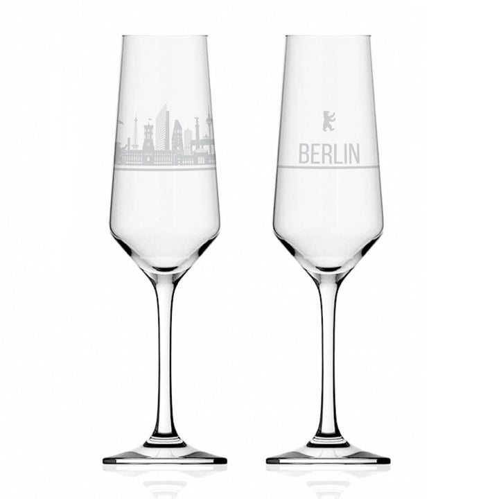 3forCologne Sektglas 2er Set mit Skyline - Das exklusive Sektglas mit den wichtigsten touristischen
