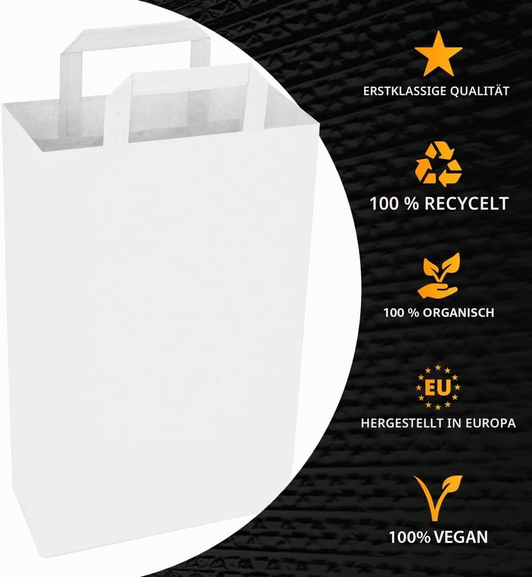 verpacking Papiertragetasche mit Flachhenkel 45 x 32 x 16 cm Weiss - Papiertüten Bio Papiertasche Kr