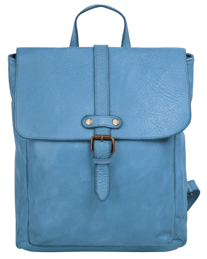 Samantha Look Rucksack Echt Leder Damen | | 021380 Blau, Blau