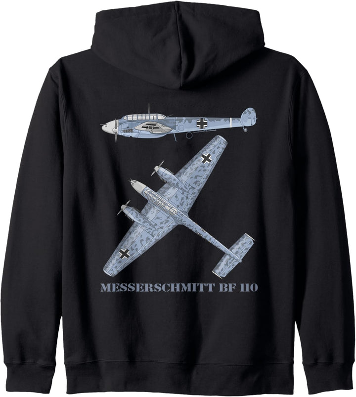 Messerschmitt Bf 110 German WW2 Fighter Bomber Plane Diagram Kapuzenjacke