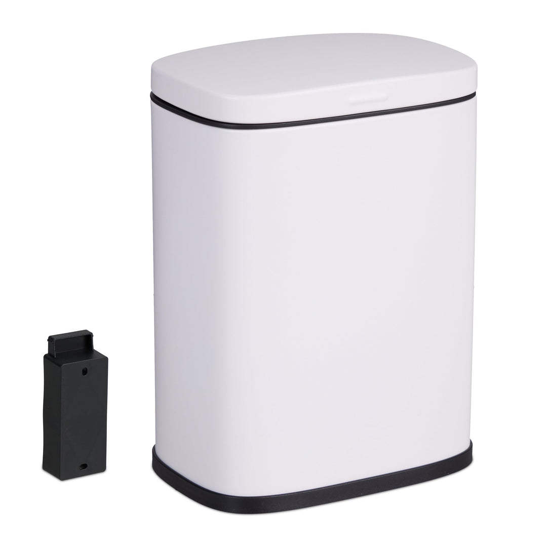 Relaxdays Kosmetikeimer Wandmontage, 3 Liter, Absenkautomatik, Inneneimer, Metall, eckiger Badezimme