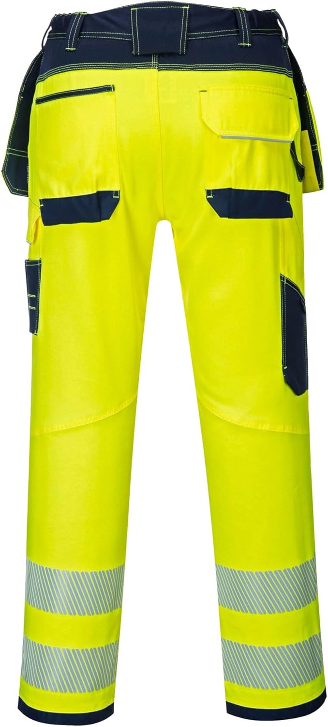 Portwest T501 Verstärkte PW3 Hi Vis Werkzeughalter Arbeitshose Gelb/Marine 41, Gelb/Marine 41