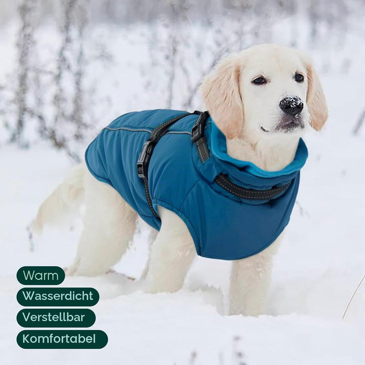 Kuoser Hundemantel für Grosse Hunde Winter, wasserdichte Hundejacke mit Geschirr, Warmer Hunde Winte