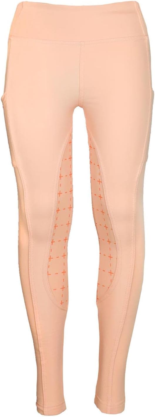 MS-Trachten Winter Reitleggings Kinder Thermoreitleggings Silikonbesatz Reithose Tabea 122-128 Apric