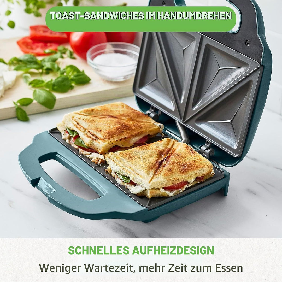 GreenChef Electric Sandwichmaker, PFAS-freie Gesunde Keramik-Antihaft, Panini, Sandwichtoasts, Grill