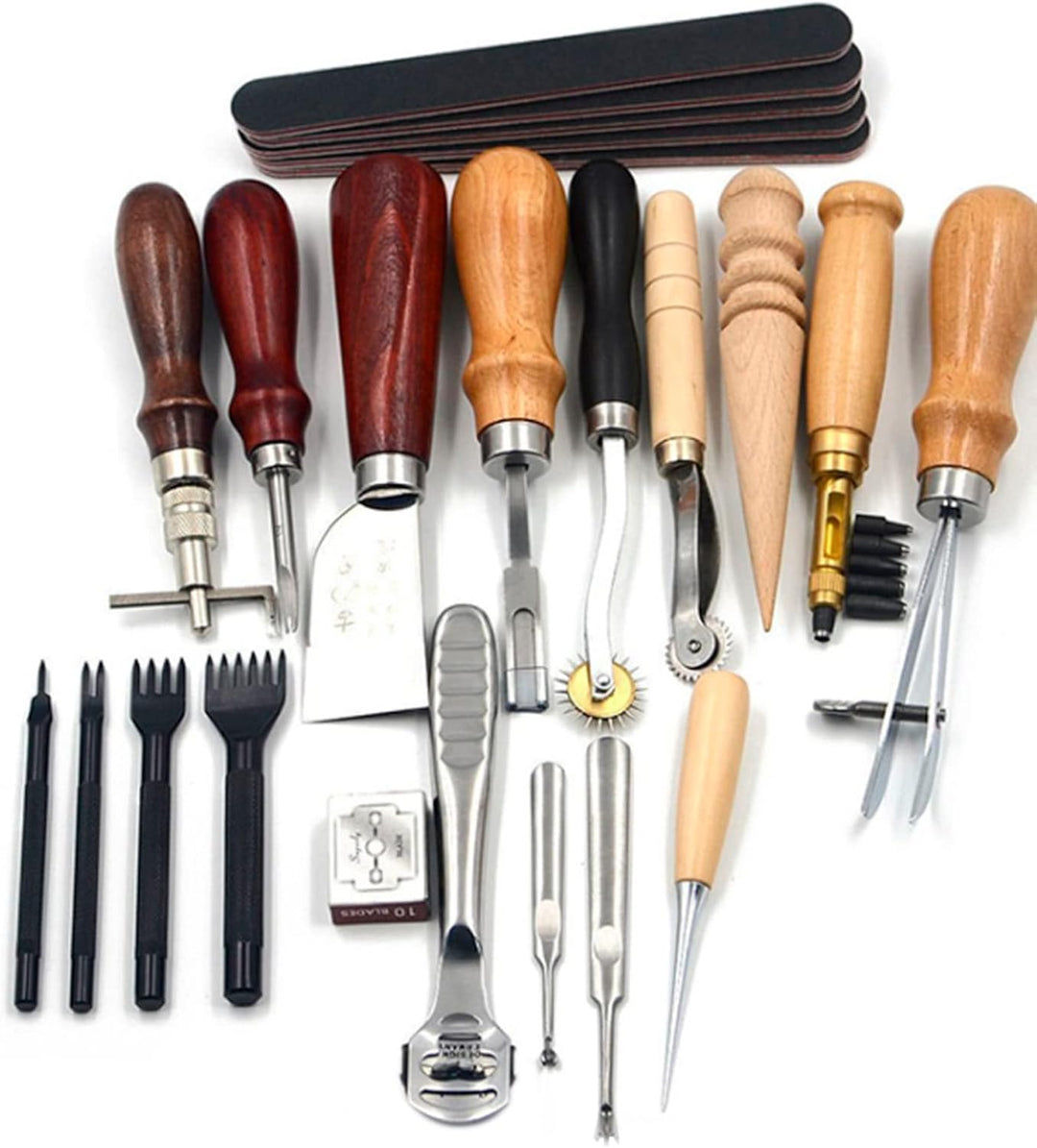 Lederhandwerkswerkzeug-Set, Lederwerkzeug-Sets, Perfekt Zum Nähen Stanzen Schneiden Nähen Lederhandw