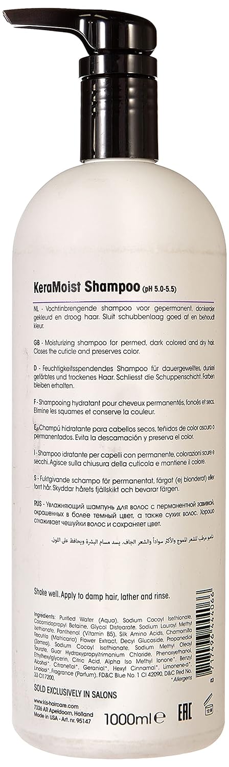 KIS KeraMoist Shampoo - 1000 ML - Tierfreundlich & Nachhaltig - Keratin Infusion System - dauergewel