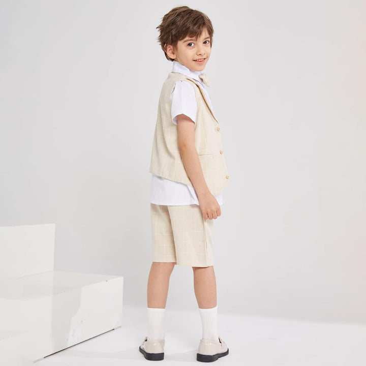 LOLANTA 4 STK Kleinkind Junge Sommerhochzeit Kinderanzug, Festliche Anzüge Westen Set für Kinder, So