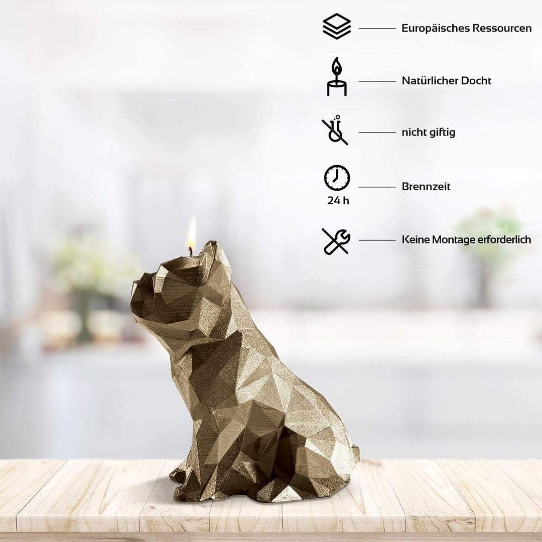 Candellana Handmade Bulldog Low-Poly Kerze Geschenk- Lustig - Dekorative Kerze - Home Décor - Gesche