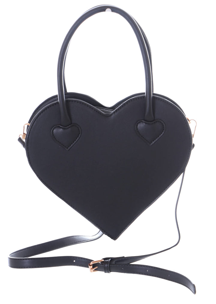 Kawaii-Story LB-6052 Herz Form schwarz Gothik Lolita Punk Harajuku Damen Umhänge Henkel Tasche PU