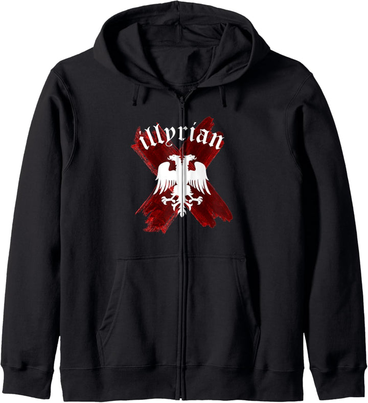Albanian Flag Red and Black Kapuzenjacke
