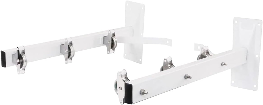 AMIG - Seitlicher Wäscheständer Modell 3 aus Edelstahl, Finish in Weiss, mit sechs Spulen und DREI S