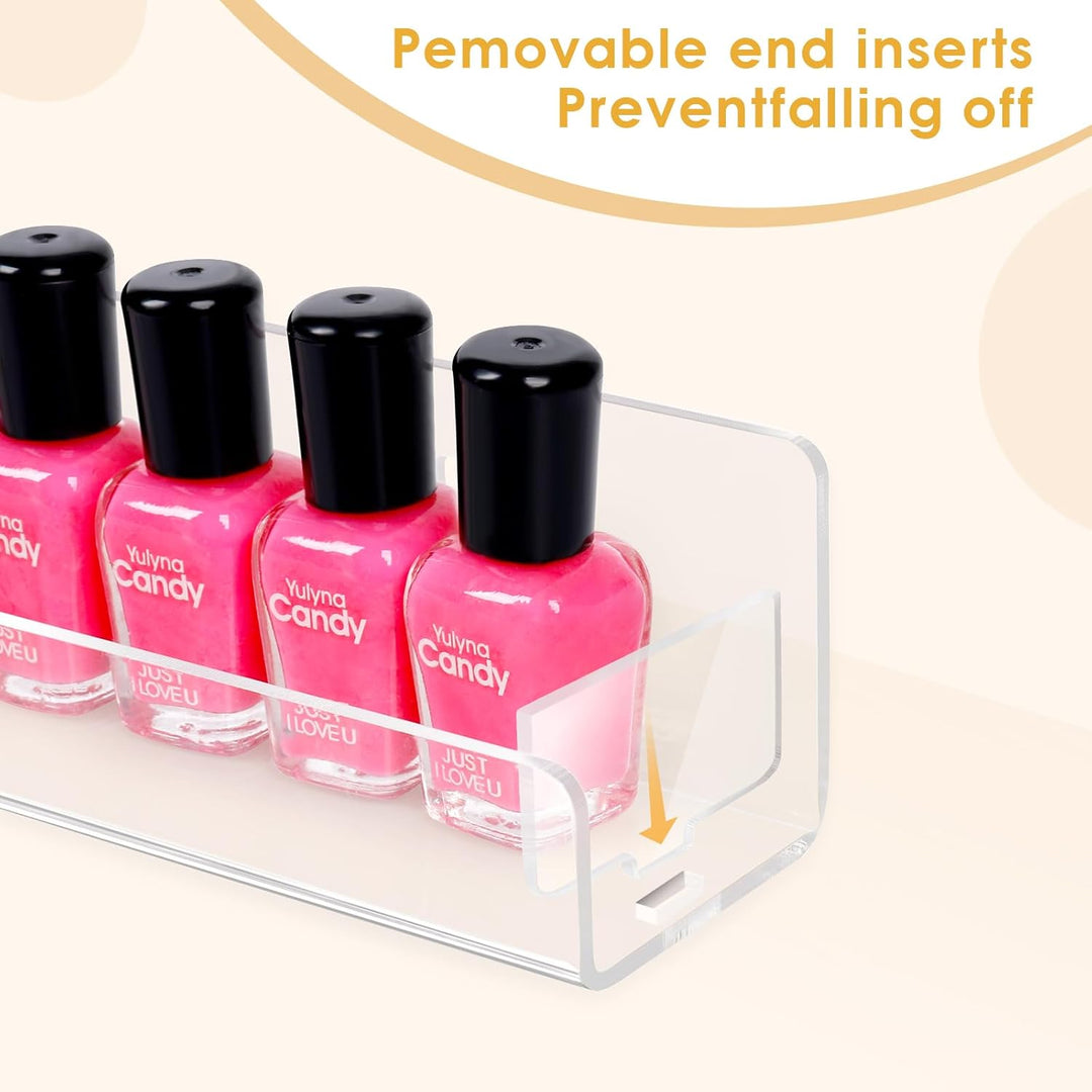 6 Stück Nagellack Organizer Wandregal aus Acryl, Paint Rack Wandmontage Kosmetik Display mit Anti-Ru