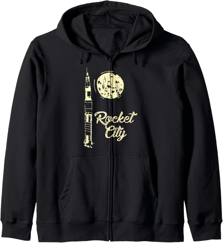 Rocket City Space Trip Moon Bekleidung Huntsville Kapuzenjacke