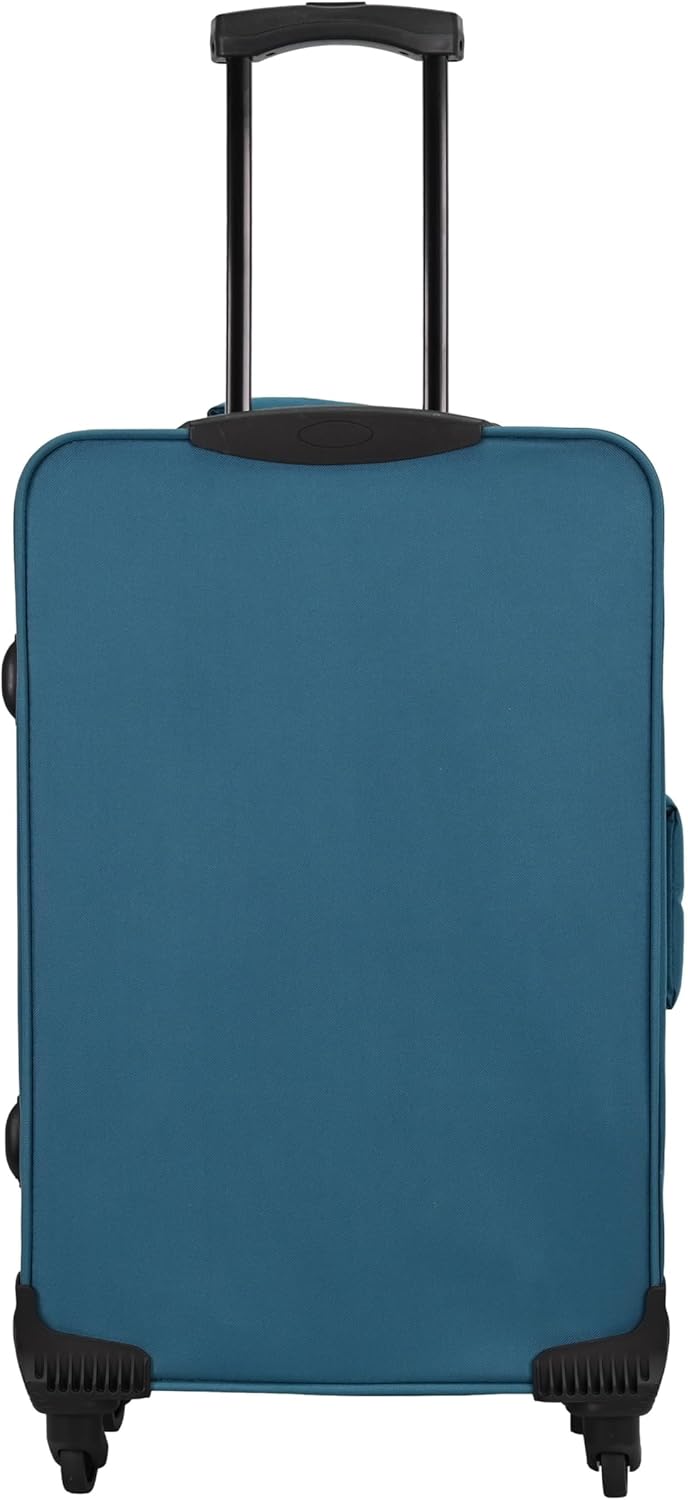 SIGN Stoffkoffer Reisekoffer Trolley (Handgepäck-Mittel-Gross-Set) + 5cm Dehnungsfuge (Pastellblau,