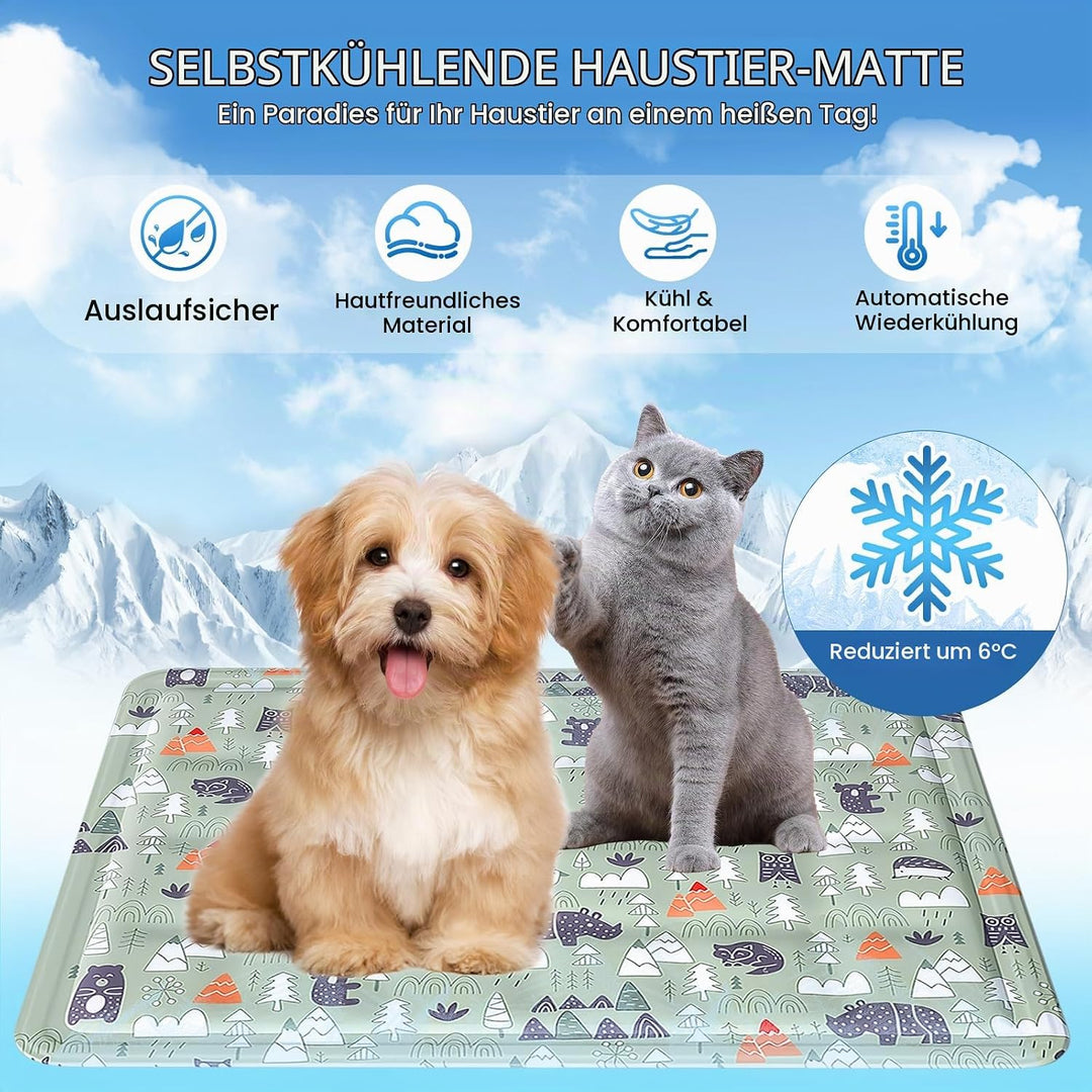 Ninonly Kühlmatte Hund 50X65cm Kühlmatte für Hunde Katze Haustier Eismatte Selbstkühlende mit Ungift