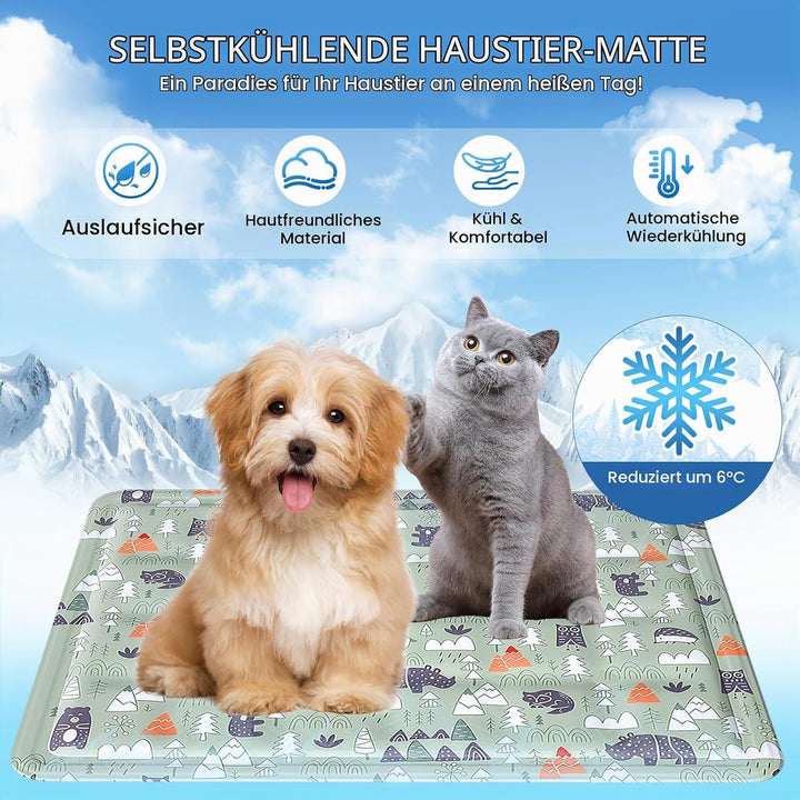 Ninonly Kühlmatte Hund 40X50cm Kühlmatte für Hunde Katze Haustier Eismatte Selbstkühlende mit Ungift