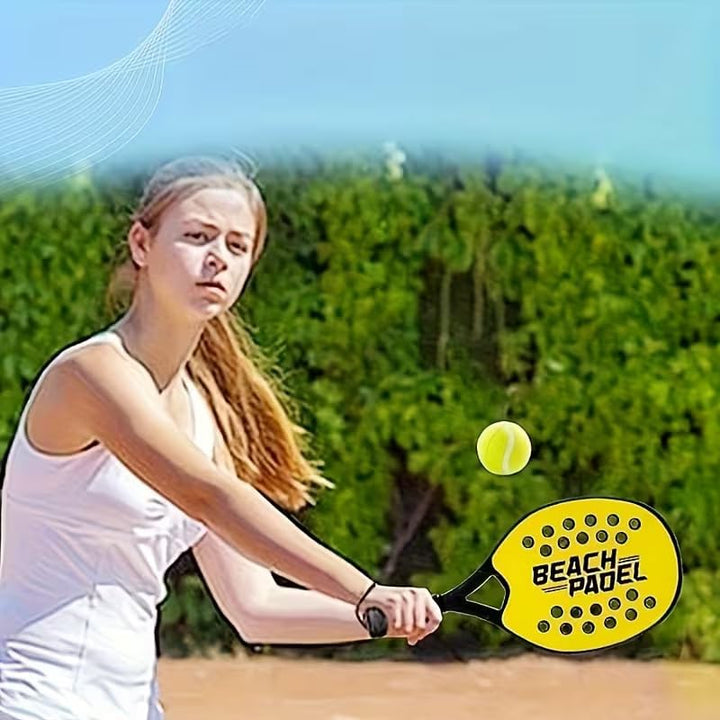 Paar Strandschläger Padel Beach Tennis mit weichem Ball Set aus Holz Meer, Strand, Pool, Meer, Garte