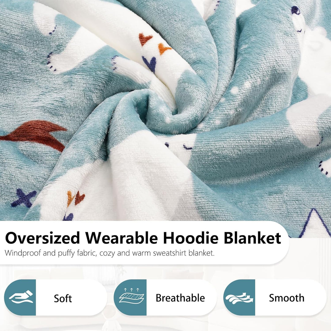 MOKANI ÜBergrossE Hoodie Decke Kinder mit äRmel Tragbare Kapuzenpullover, Super Weich Warmes Bequeme