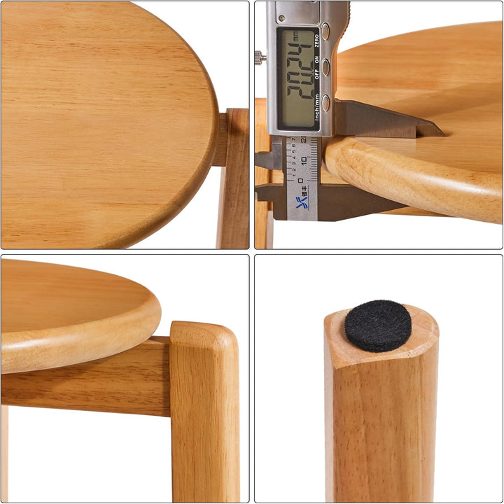 YMYNY Esszimmerstühle, Barstühle aus massivholz, 4er Set Barhocker, rund Sitzhocker, Arbeitshocker,