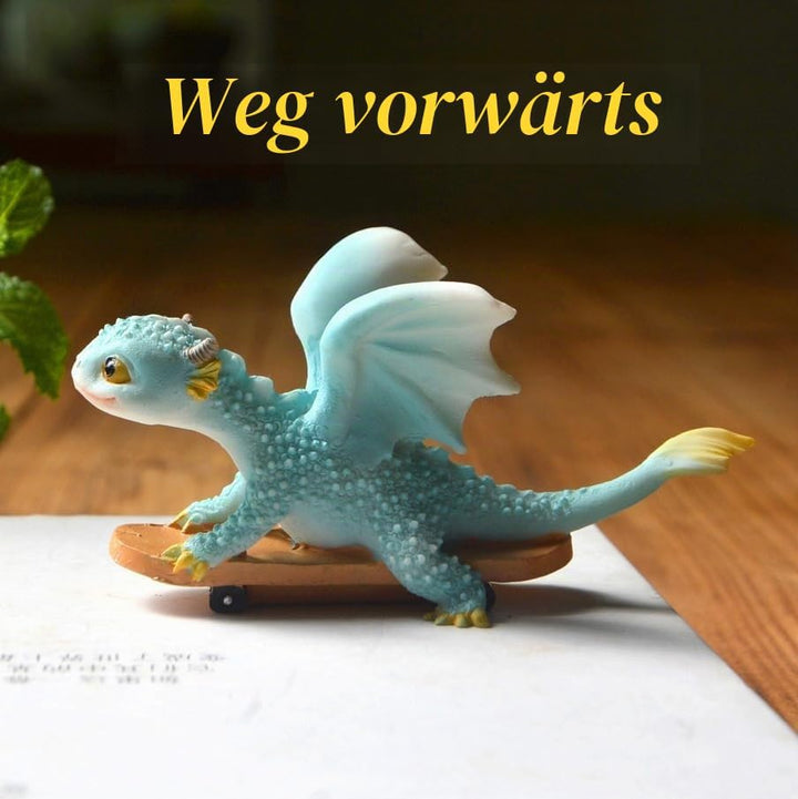 Miniatur Fee Garten Drache Figurine- Vorwärts gehender Drache Skateboard Drache, Skateboard Drache