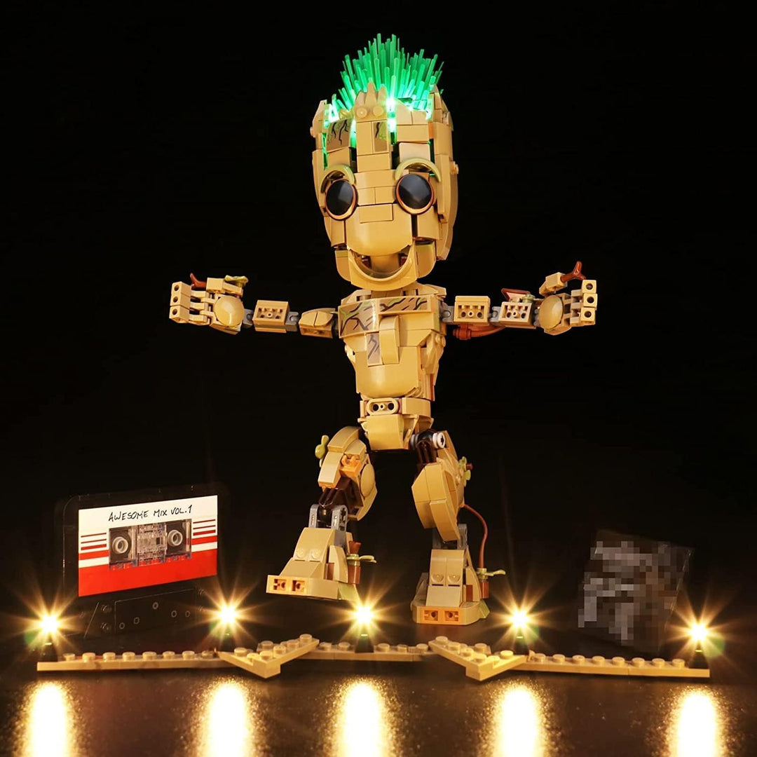 BrickBling Led Licht Set für Lego 76217 Marvel Ich Bin Groot Spielzeug, Led Beleuchtungs Set für Leg