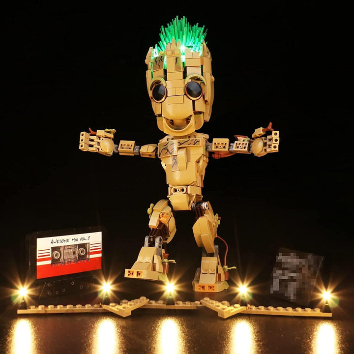 BrickBling Led Licht Set für Lego 76217 Marvel Ich Bin Groot Spielzeug, Led Beleuchtungs Set für Leg