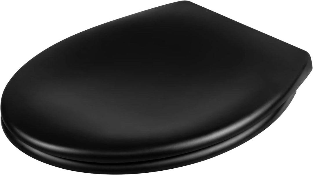 WOLTU Premium Toilettendeckel Matt-schwarz,WC Sitz mit Absenkautomatik Oval,Klodeckel Softclose,Quic