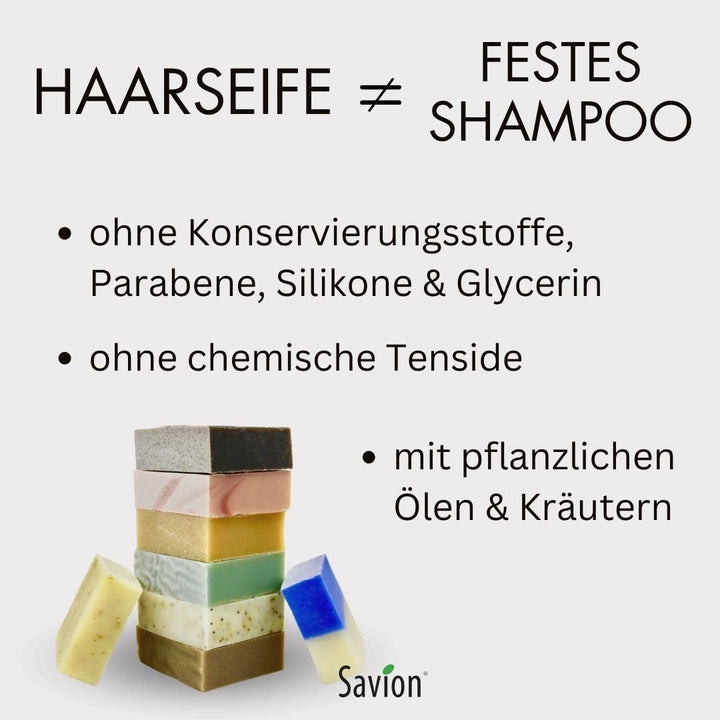 Savion 4+1 Bio Haarseife Brennessel, Vegan, Handgemacht, Palmölfrei, Plastikfrei, 5x 85gr 1.42 g (30