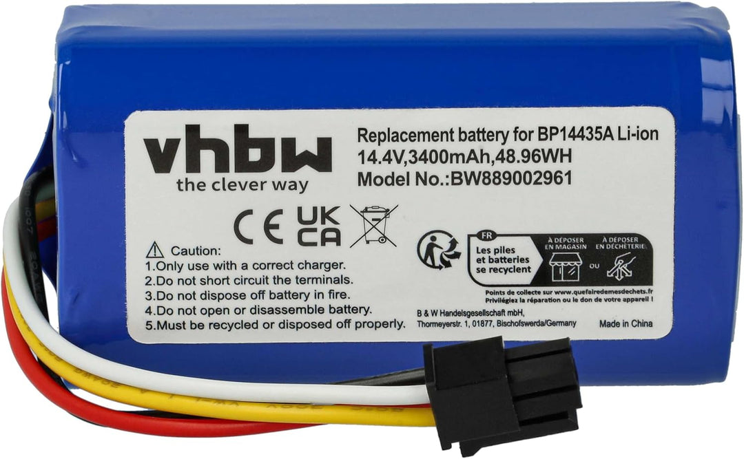 vhbw 1x Akku Ersatz für Samsung DJ81-00171A für Saugroboter (3400 mAh, 14,4 V, Li-Ion)