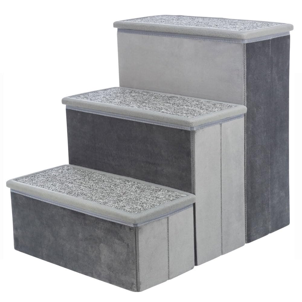 Leiter mit Stauraum, 34 x 45 x 50 cm, grau