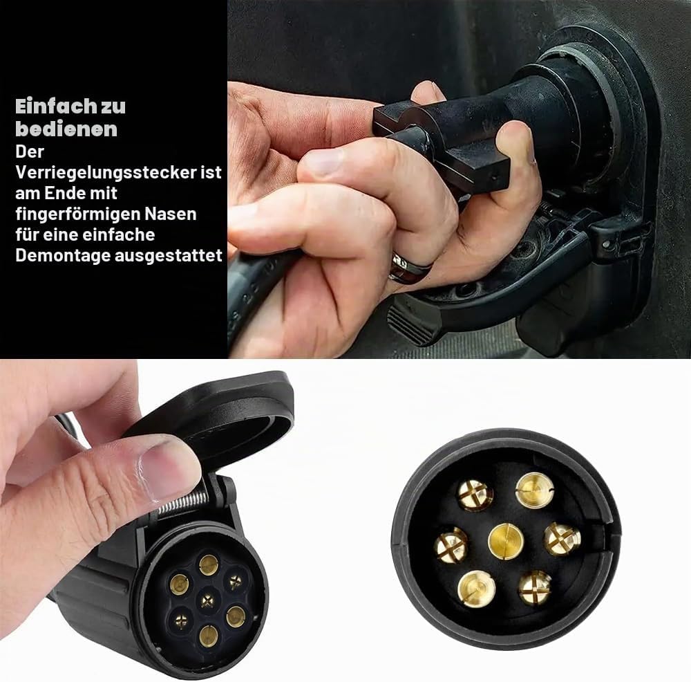 2M Anhänger Verlängerungskabel, 7 Polig auf 7 Polig Anhängerkabel Spiralkabel Adapter Stecker Anhäng