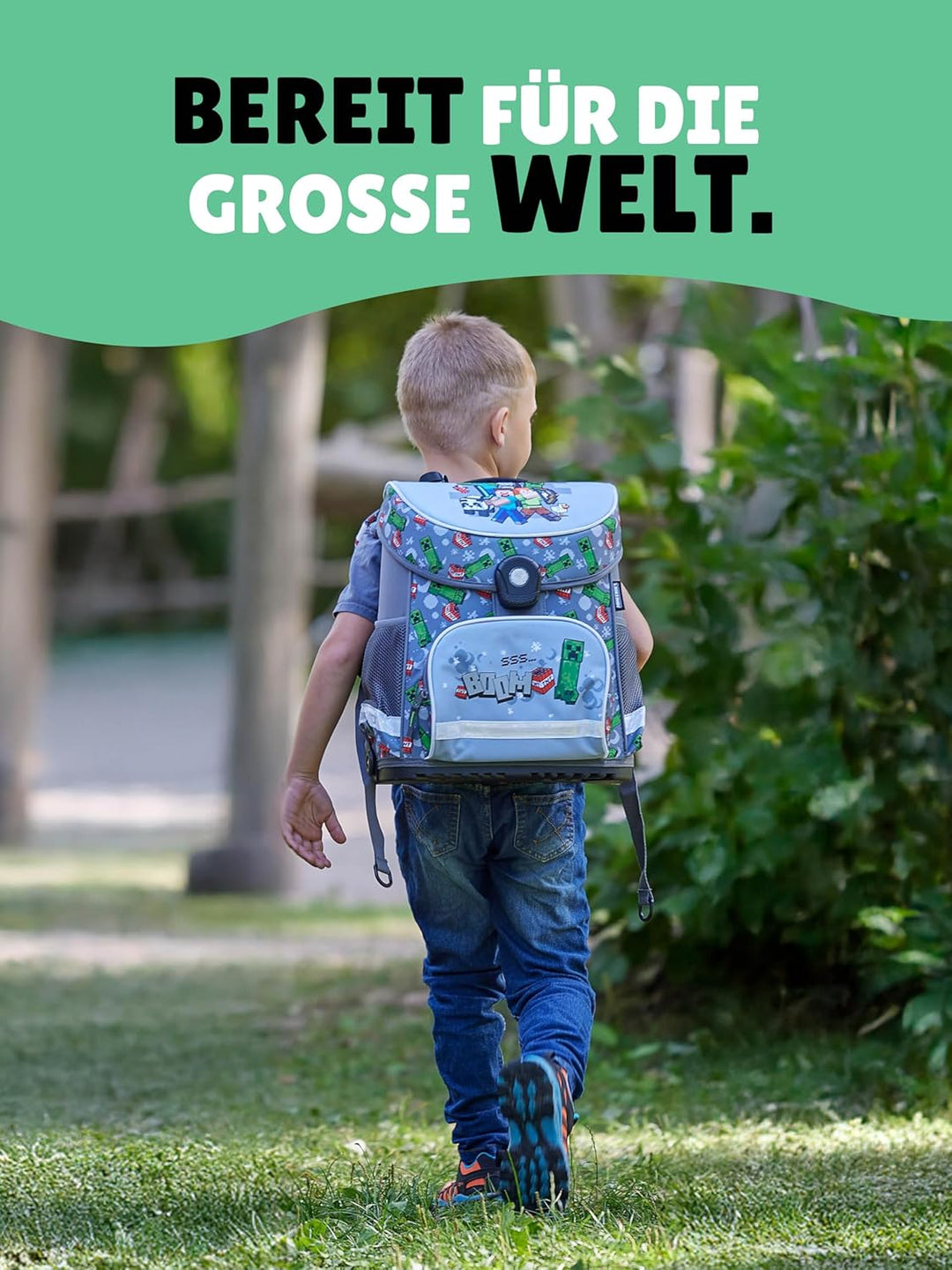 Familando - Schulranzen Set 10-teilig mit Schultüte - Minecraft - Ergonomisch, stabil & mit gepolste