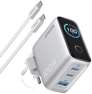 Anker 240W USB C Kabel [2 Stück 1,8m]+Anker 100W USB C Ladegerät 3-Port