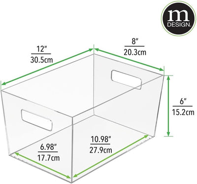 mDesign 4er-Set Ablagebox mit integrierten Griffen – grosse Aufbewahrungsbox für Make-up, Handtücher
