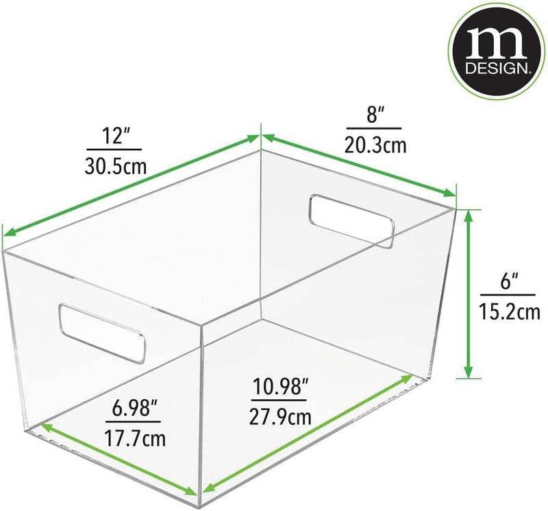 mDesign 4er-Set Ablagebox mit integrierten Griffen – grosse Aufbewahrungsbox für Make-up, Handtücher