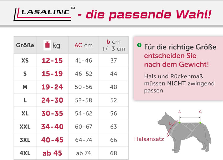 LASALINE Hunde Zuggeschirr X Back für Canicross Hundesport Dogscooter Bikejöring Schlitten in Schwar