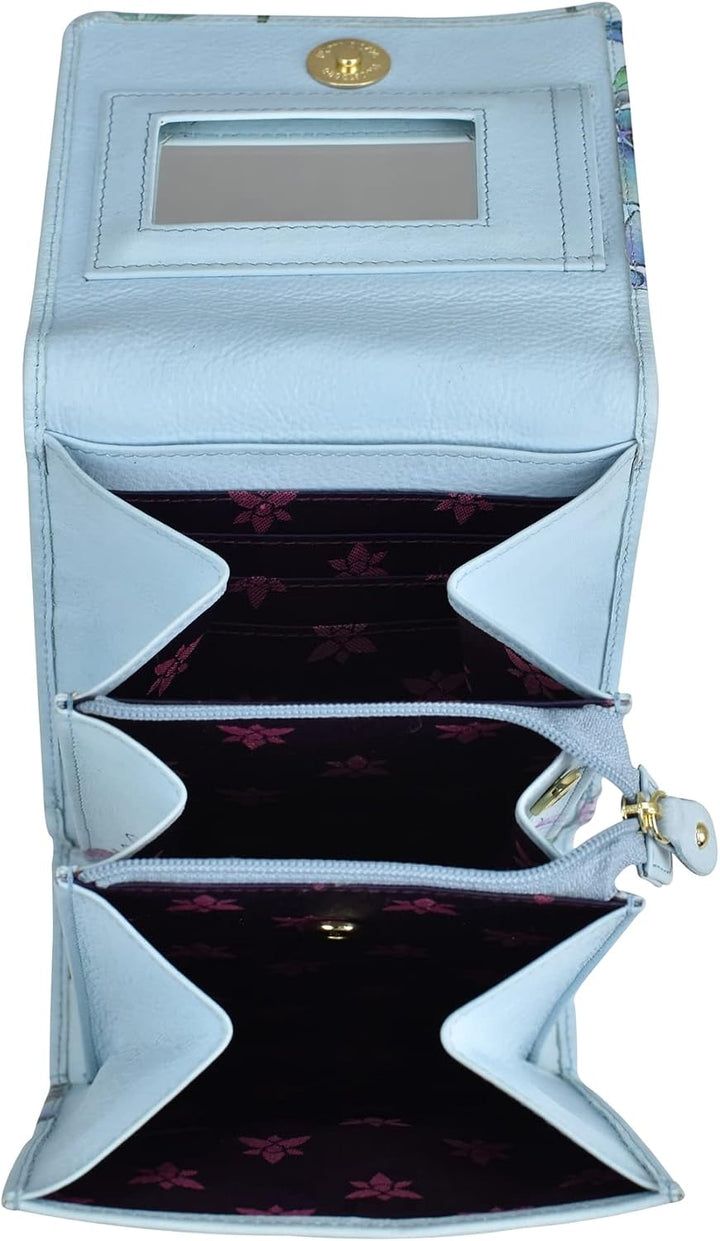 Anuschka Damen echt Leder Mini Sling Organizer Tasche, Kreuztasche, Stylisher Organizer Underwater B