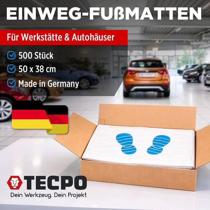 TECPO 500x Einweg Fussmatten 500x380 mm Fussraummatten Fussraumschoner Teppichschoner