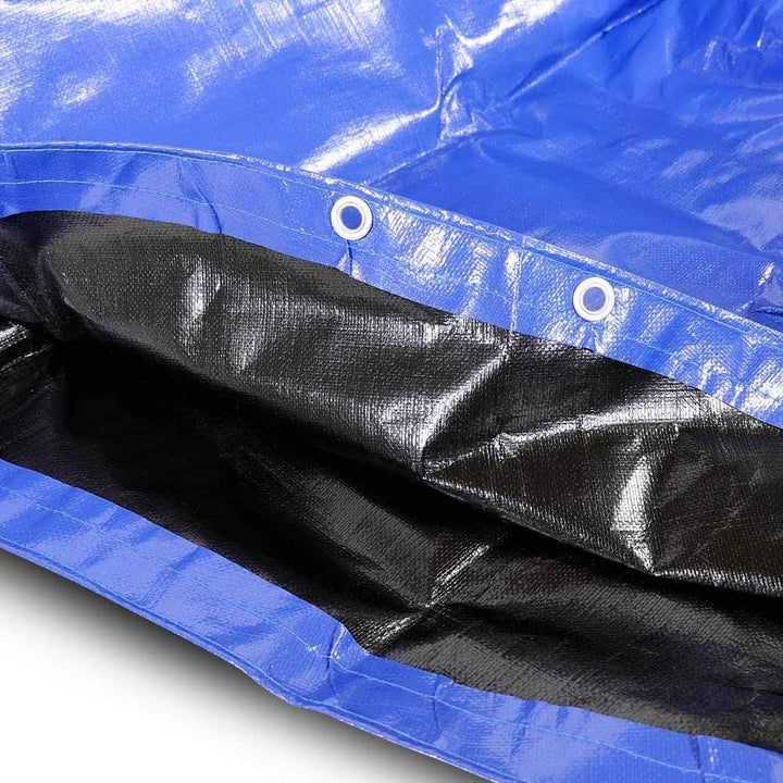 Premium Abdeckplane Rundpool 200 g/m² blau schwarz | Sommer- und Winterabdeckung | Schwimmbad Poolab