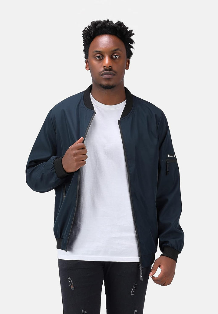 YOUTHUP Herren Übergangsjacke Leichte Sommer Freizeit Bomberjacke Outdoor Sportjacke, Blau-1801