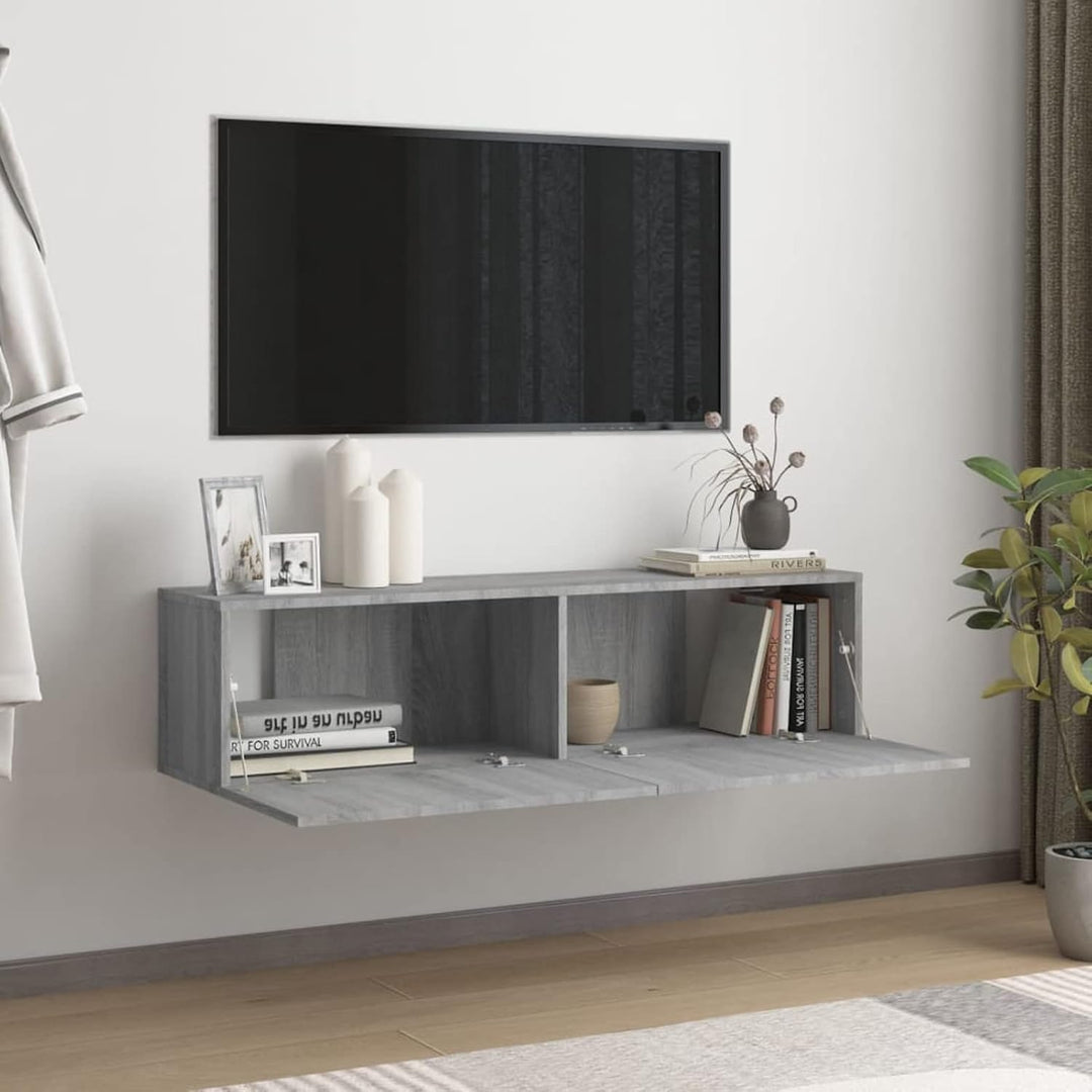 Festnight TV Wandboard Hängend Grau Sonoma TV-Wandschrank Lowboard Hangend Hängeschränke Hänge TV Bo