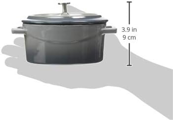 Pentole Agnelli Slowcook Ovale Auflaufform aus Gusseisen mit 2 Griffen, grau, 12 cm 12 x 9 Cm Grau,